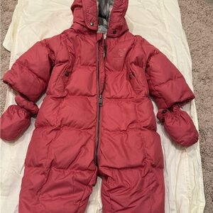 Burberry Red and Gray Checkered Puffer Jacket